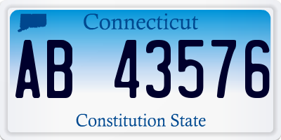 CT license plate AB43576