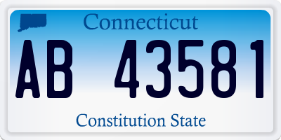 CT license plate AB43581