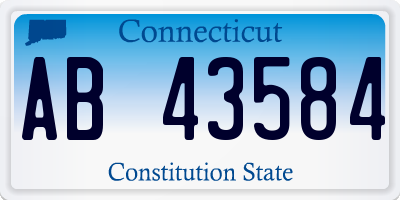 CT license plate AB43584