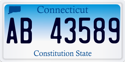 CT license plate AB43589