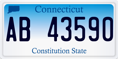 CT license plate AB43590