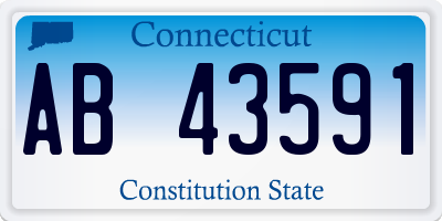 CT license plate AB43591