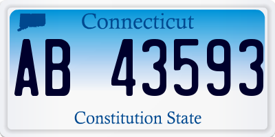 CT license plate AB43593