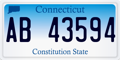 CT license plate AB43594