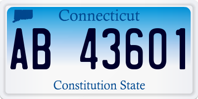 CT license plate AB43601