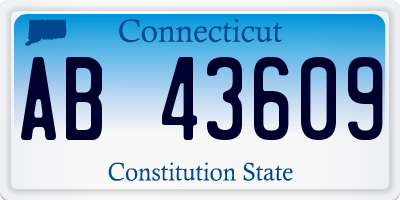 CT license plate AB43609