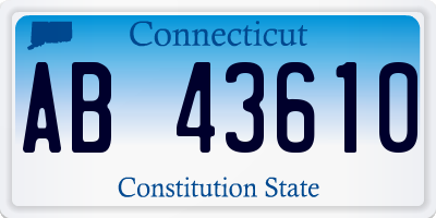 CT license plate AB43610