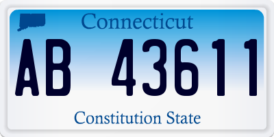 CT license plate AB43611