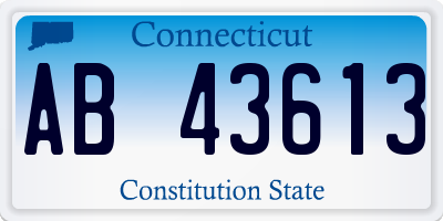 CT license plate AB43613