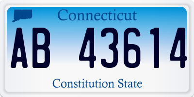 CT license plate AB43614