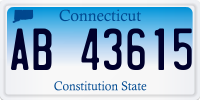 CT license plate AB43615