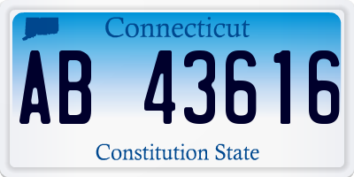 CT license plate AB43616