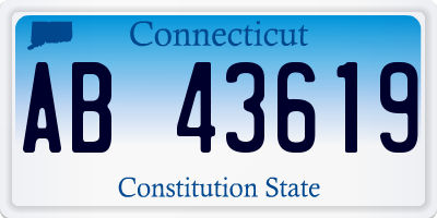 CT license plate AB43619