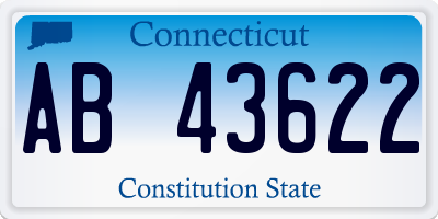 CT license plate AB43622