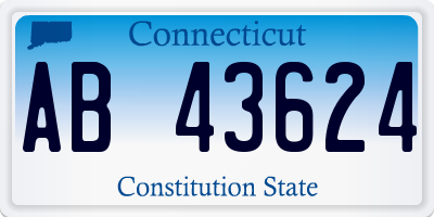 CT license plate AB43624