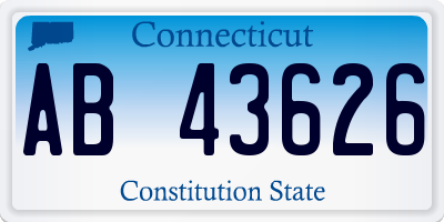 CT license plate AB43626