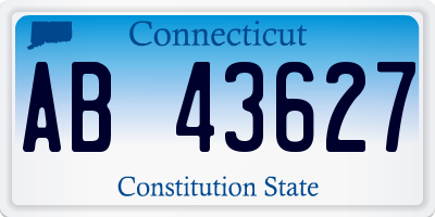 CT license plate AB43627