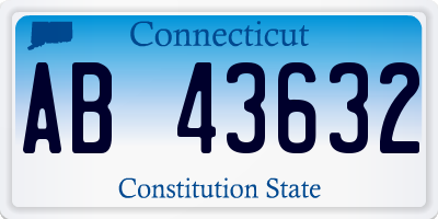 CT license plate AB43632