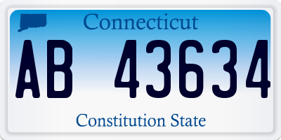 CT license plate AB43634