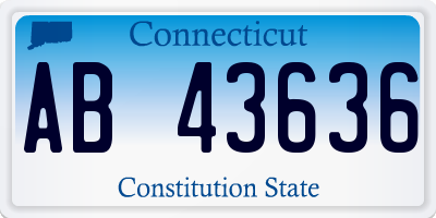 CT license plate AB43636