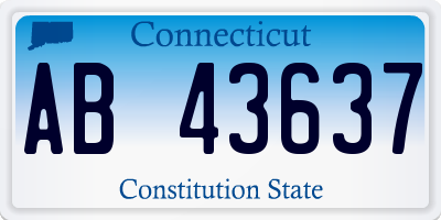 CT license plate AB43637