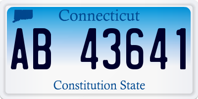 CT license plate AB43641