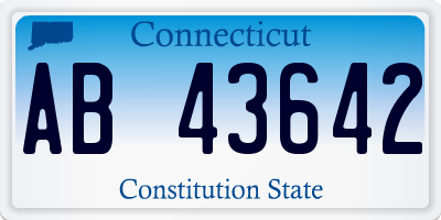 CT license plate AB43642