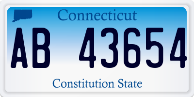 CT license plate AB43654