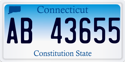 CT license plate AB43655