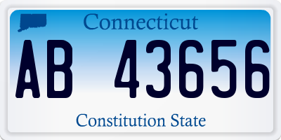 CT license plate AB43656