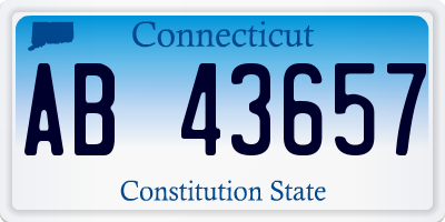 CT license plate AB43657