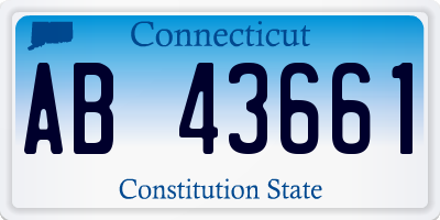 CT license plate AB43661