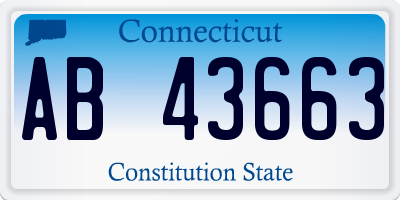 CT license plate AB43663