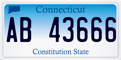 CT license plate AB43666