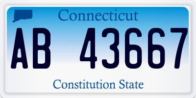 CT license plate AB43667