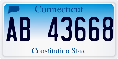 CT license plate AB43668