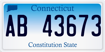 CT license plate AB43673