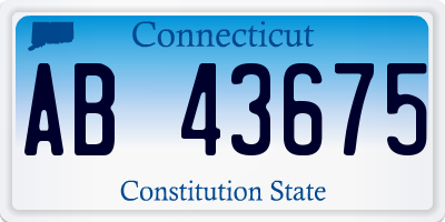 CT license plate AB43675