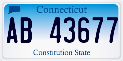 CT license plate AB43677