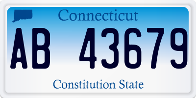 CT license plate AB43679