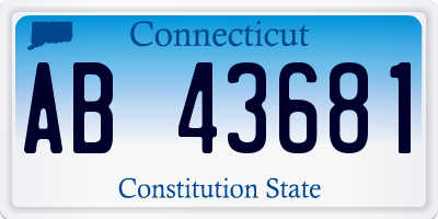 CT license plate AB43681