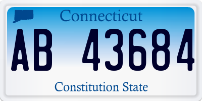 CT license plate AB43684