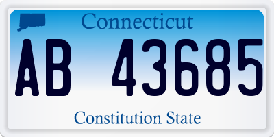 CT license plate AB43685