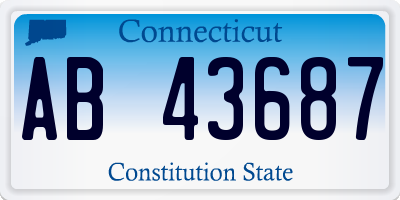 CT license plate AB43687