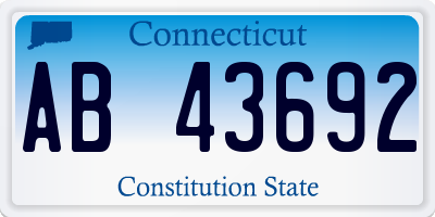 CT license plate AB43692