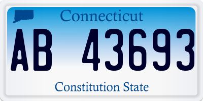 CT license plate AB43693