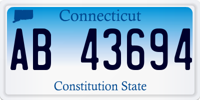 CT license plate AB43694