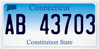 CT license plate AB43703