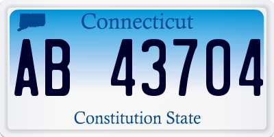 CT license plate AB43704