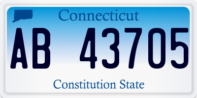 CT license plate AB43705